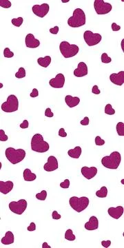 Heart pattern with pink texture on a white background. Stock Photos