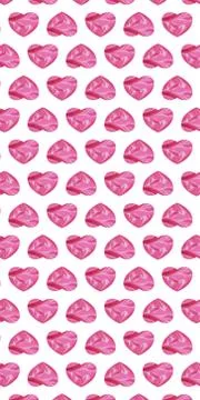 Heart pattern with pink texture on a white background. Stock Photos
