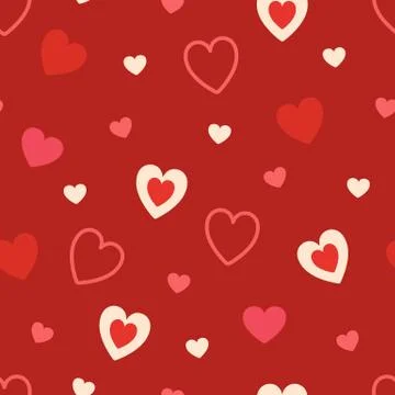 Heart pattern on red background. Hearts design element. Valentines Day textur Stock Illustration