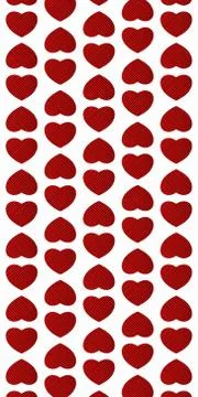 Heart pattern with red texture on a white background. Stock Photos