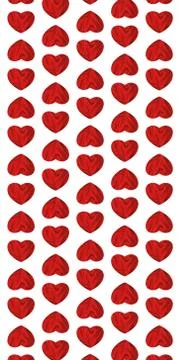 Heart pattern with red texture on a white background. Stock Photos