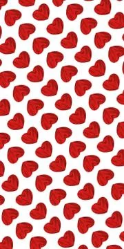 Heart pattern with red texture on a white background. Stock Photos