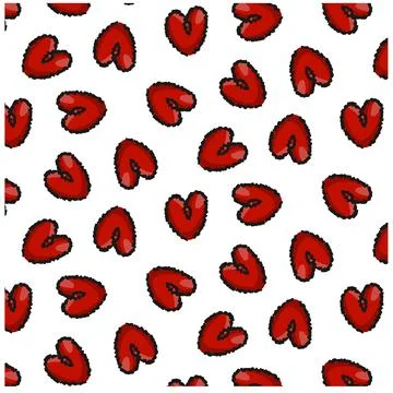 Heart pattern roundabout, drawn with a brush, design for textiles and packa.. Stock Illustration
