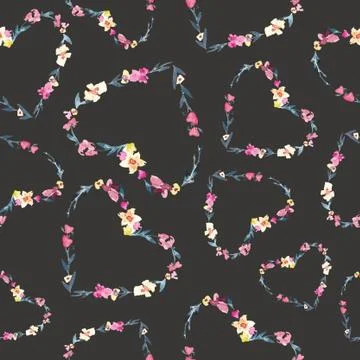 Heart pattern, seamless background. shape, element, romantic, romance, cute Stock Illustration