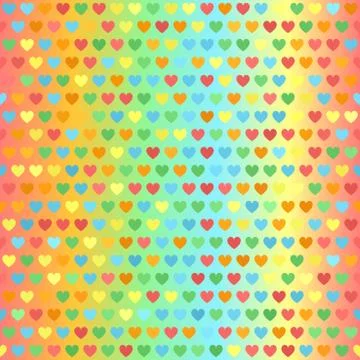Heart pattern. Seamless glowing vector Stock Illustration