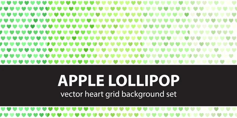 Heart pattern set "Apple Lollipop". Vector seamless backgrounds Stock Illustration