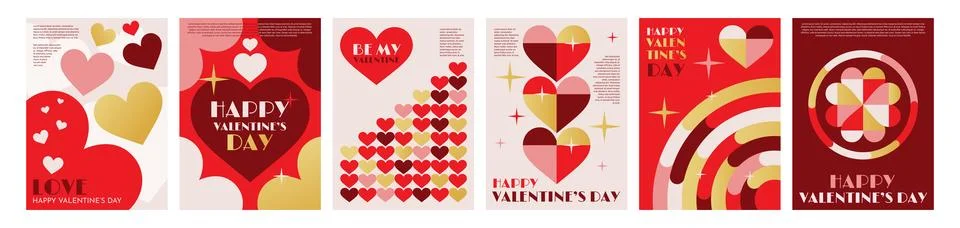 Heart pattern set. Elegant gold love. Minimal design for wedding card. Party Stock Illustration