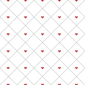 Heart pattern tiles patchwork illustration in squares. Abstract background イラスト素材