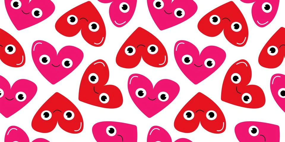 Heart pattern, valentine day backdrop, pink and red love. Happy elegant and r Stock Illustration