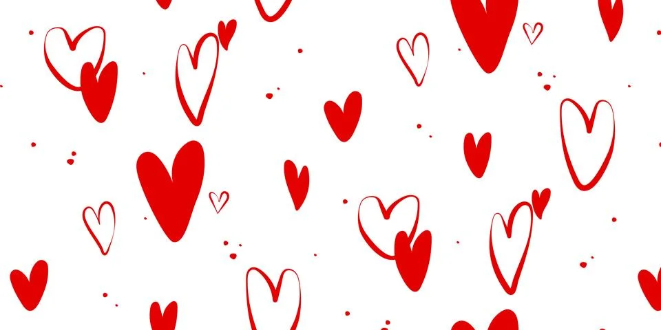 Heart pattern, Valentine Day background with red hearts Stock Illustration