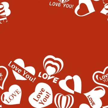 Heart pattern to Valentines Day. Seamless frame border texture with Hearts Illustrazione stock