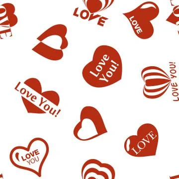 Heart pattern to Valentines Day. Seamless texture with Hearts Stock Illustration