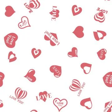 Heart pattern to Valentines Day. Seamless texture with Hearts Stock Illustration