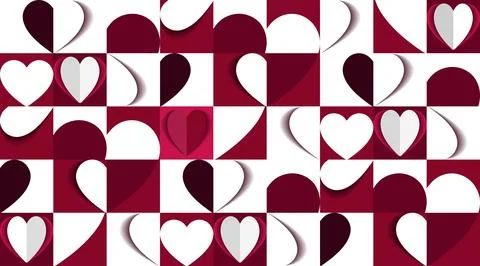 Heart pattern in vector. Paper cute pattern. Stock Illustration