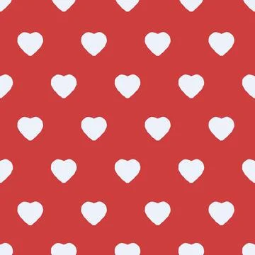 Heart pattern with white hearts on a red background for Valentine’s Day Stock Illustration