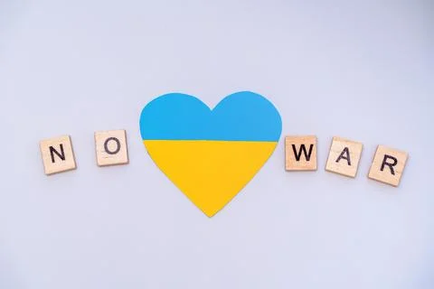 Heart pattern, yellow and blue flag of Ukraine. Peace concept Stock Photos