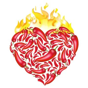 Heart from pepper Stock Illustration