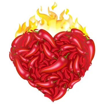 Heart from pepper Stock Illustration