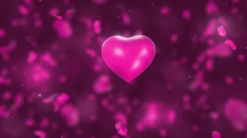 Heart with petlas 85 Stock Footage 209443110