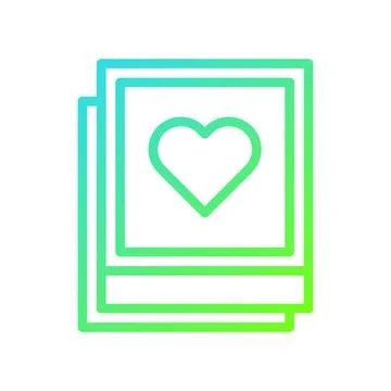 Heart Photo Frames Icon with Gradient Colors Stock Illustration
