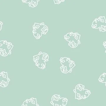 Heart phytotherapy line seamless pattern Stock Illustration