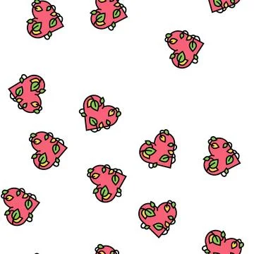 Heart phytotherapy vector seamless pattern Stock Illustration