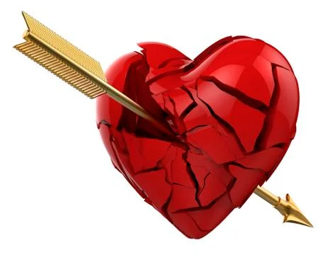 Heart pierced by an arrow Stock Illustration
