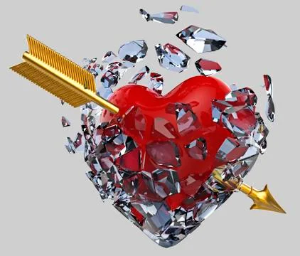 Heart pierced by an arrow Stock Illustration