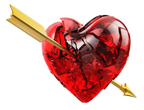 Heart pierced by an arrow Stock Illustration