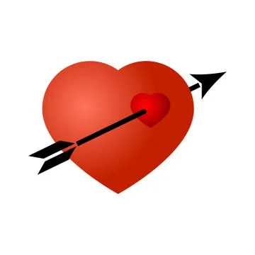 Heart pierced by an arrow Stock Illustration