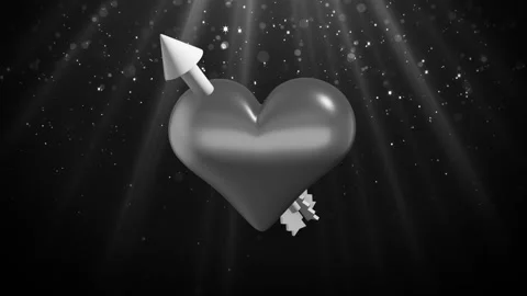 Heart pierced by arrow Loop Stock Footage 308223719