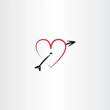 Heart pierced with arrow vector icon 스톡 일러스트