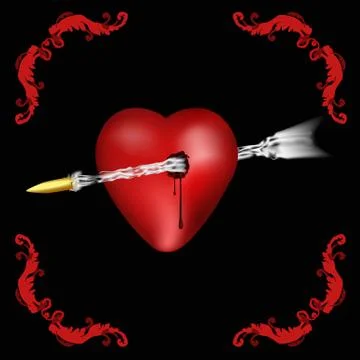 Heart pierced イラスト素材