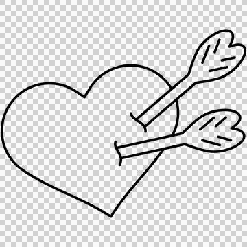 Heart pierced by two arrows Stock Illustration