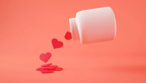 Heart pills concept Stock Illustration