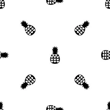 Heart pineapple pattern seamless vector Stock Illustration