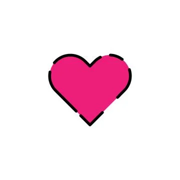 Heart pink Icon line Vector , Love Symbol Valentine's Day Stock Illustration