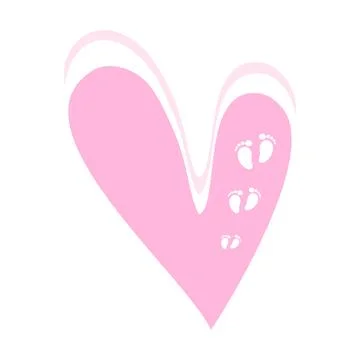 Heart is pink with a trace on it Stock Illustration