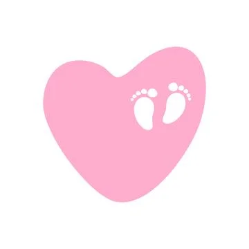 Heart is pink with traces Stock Illustration