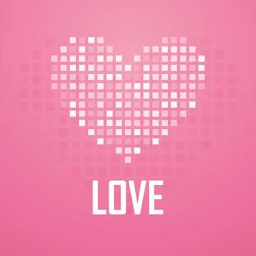 Heart pixel icon, vector illustration Stock Illustration