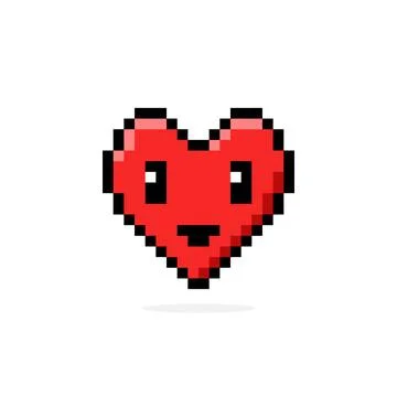 Heart pixel image. Vector illustration of love pattern for cross stitch patte Stock Illustration