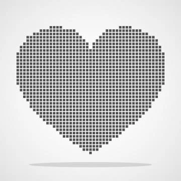 Heart in pixel style. Vector illustration. Stock Illustration