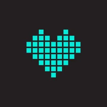Heart pixel symbol Stock Illustration