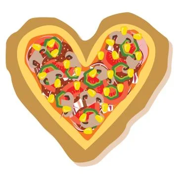 Heart pizza Stock Illustration
