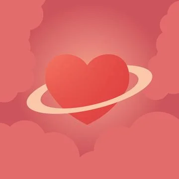 Heart planet Stock Illustration