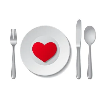Heart on plate Illustrazione stock