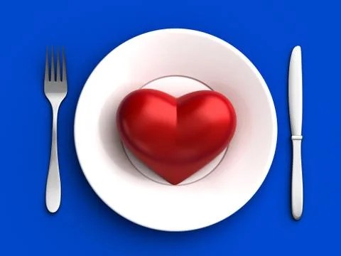 Heart in plate Stock Illustration