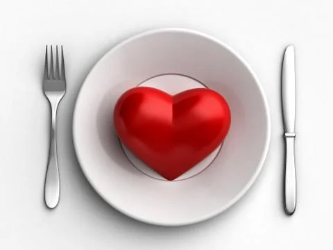 Heart in plate Stock Illustration