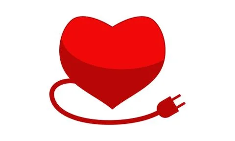 Heart Plug Logo Design Template Vector イラスト素材