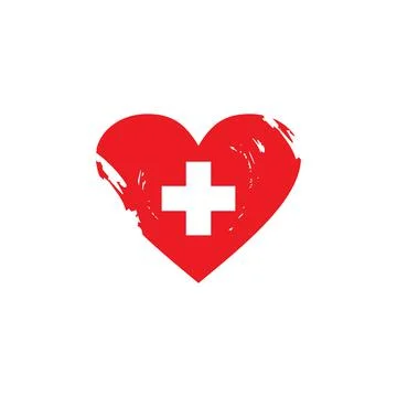 Heart Plus icon abstract logo vector Stock Illustration